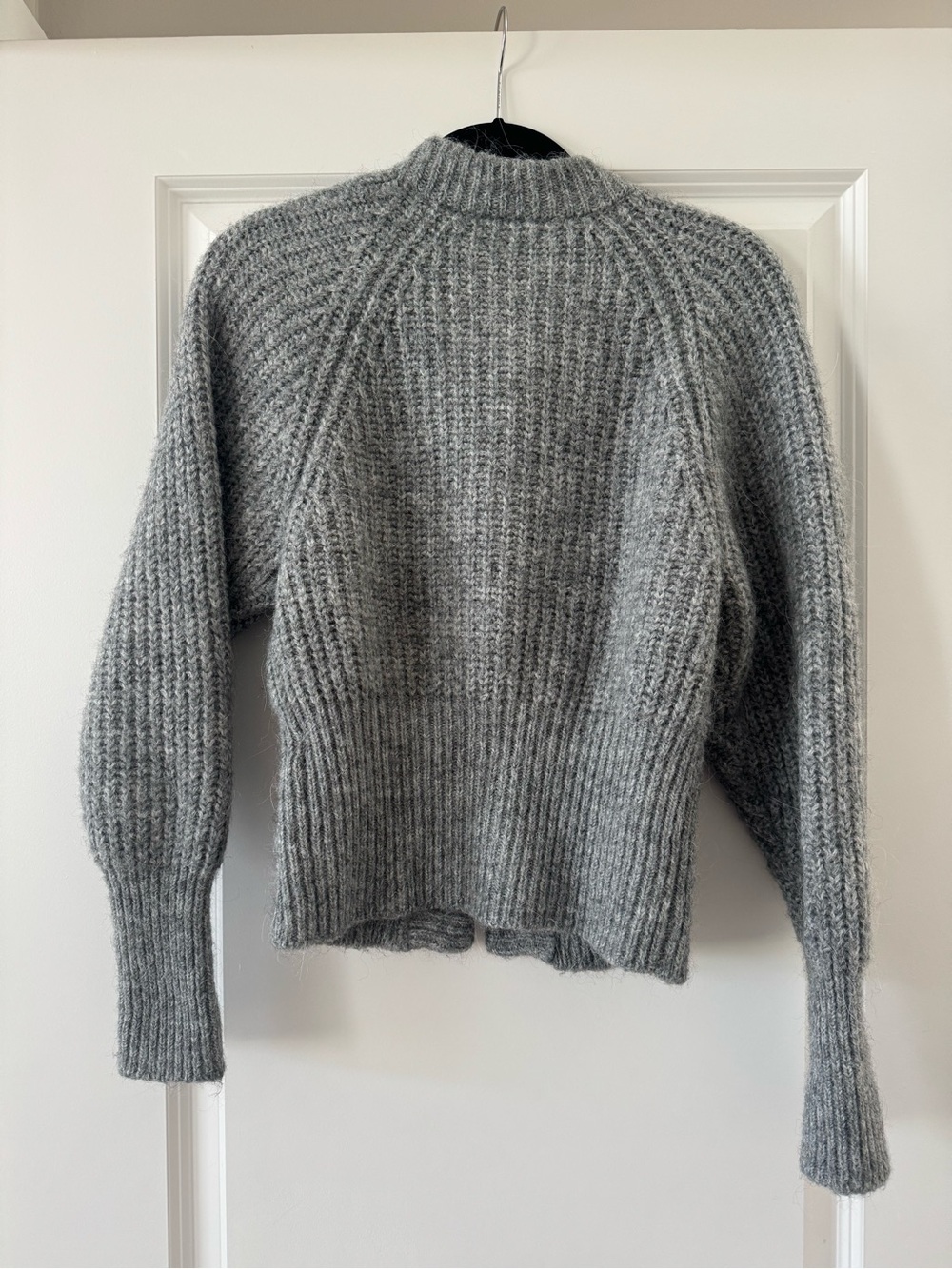 Zara Gray Chunky Ribbed Button Cardigan - Picture 3 of 3